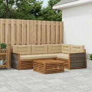Set vanjskih sofa 5 kom. Prirodna i bež