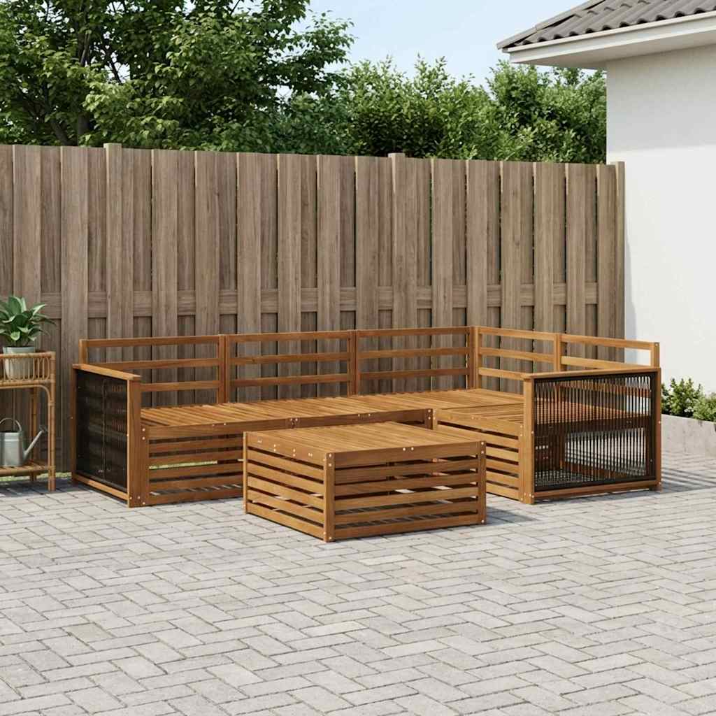 Set vanjskih sofa 5 kom. Prirodna Čvrsto drvo akacije