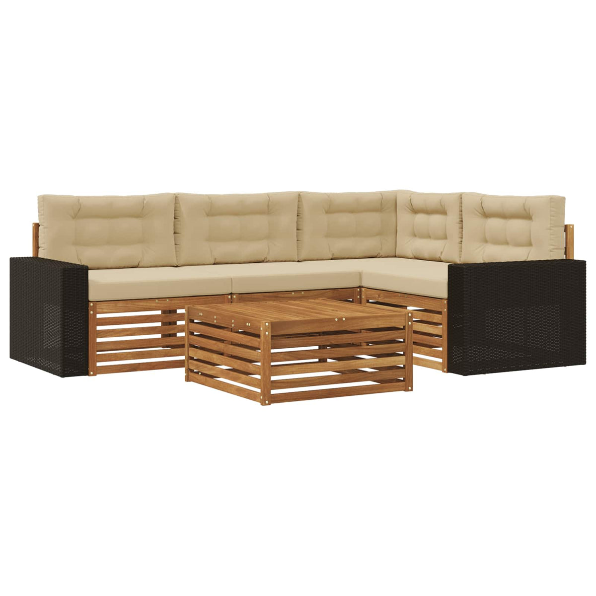 Set vanjskih sofa 5 pcs Prirodna i bež 79 x 79 x 37 cm