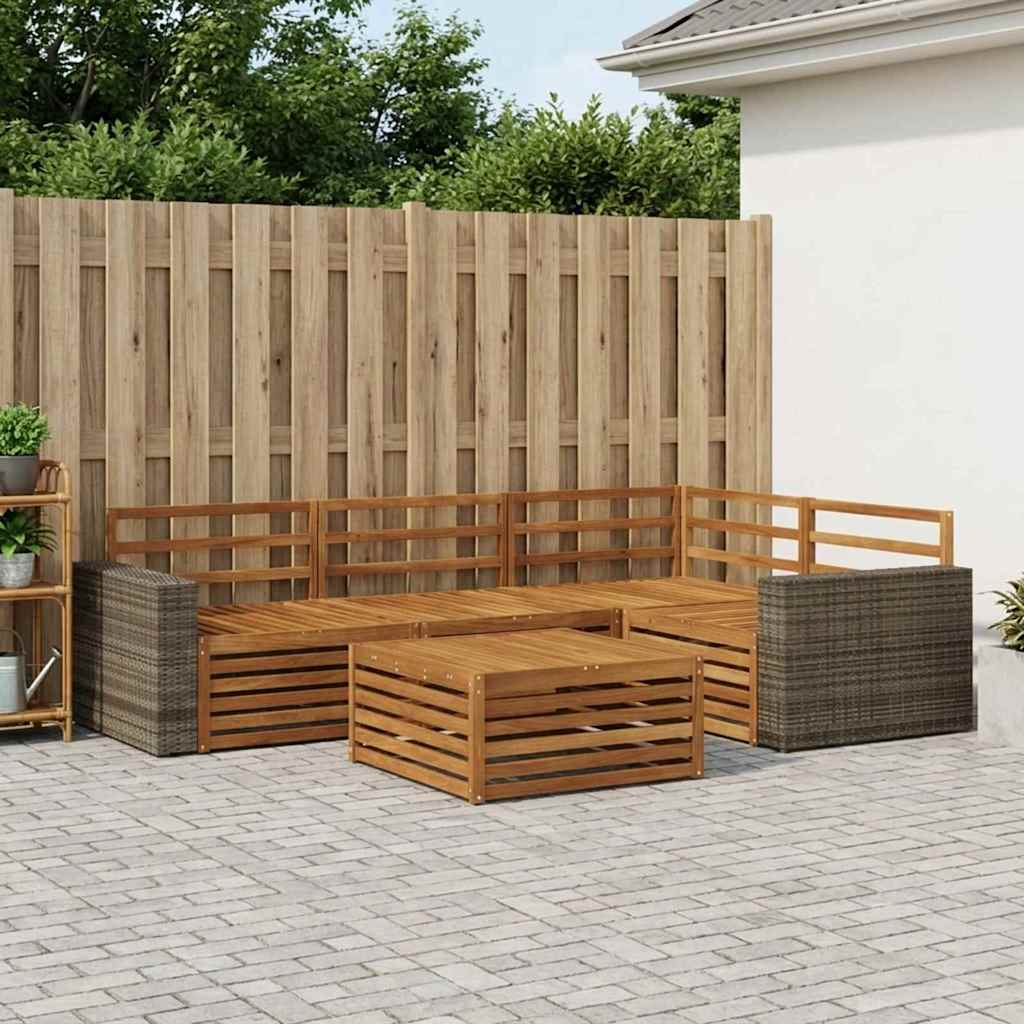 Set vanjskih sofa 5 pcs Prirodna 79 x 79 x 37 cm