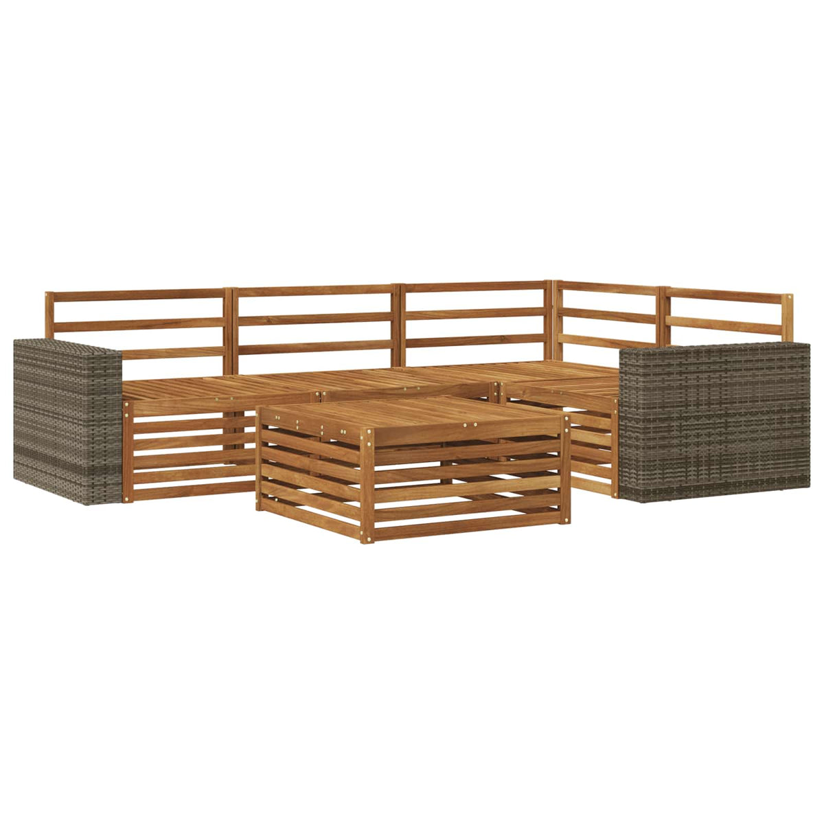 Set vanjskih sofa 5 kom. Prirodna Čvrsto drvo akacije