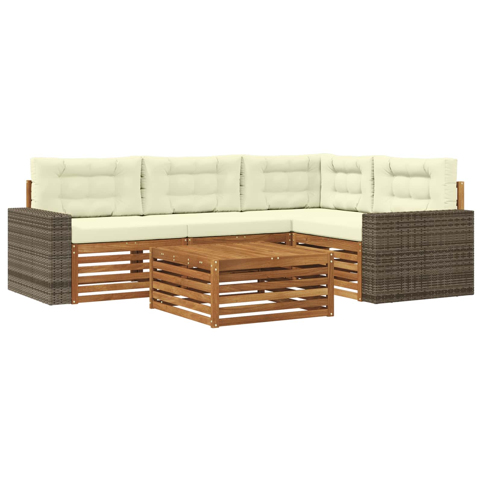 Set vanjskih sofa 5 pcs Prirodna i krem 79 x 79 x 37 cm