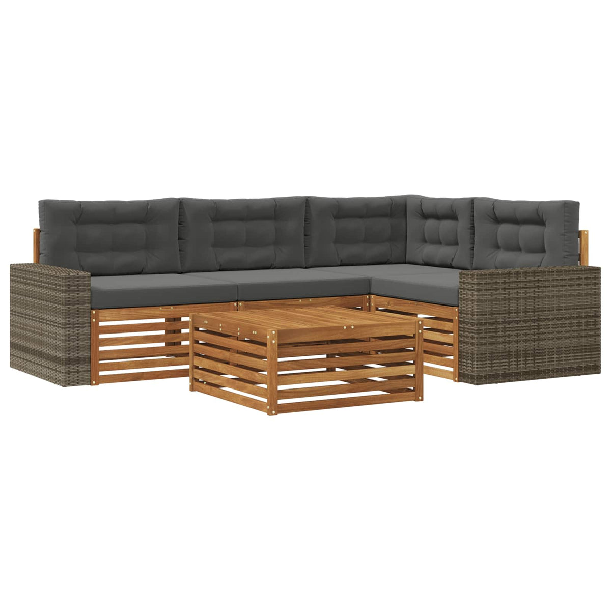 Set vanjskih sofa 5 pcs Prirodna i antracit 79 x 79 x 37 cm