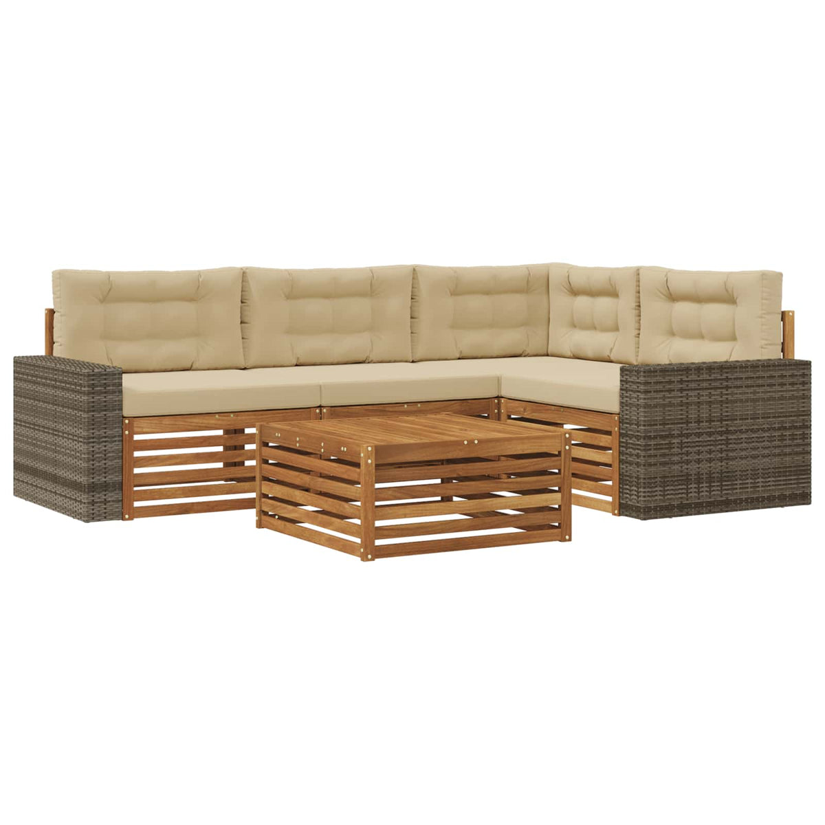 Set vanjskih sofa 5 pcs Prirodna i bež 79 x 79 x 37 cm
