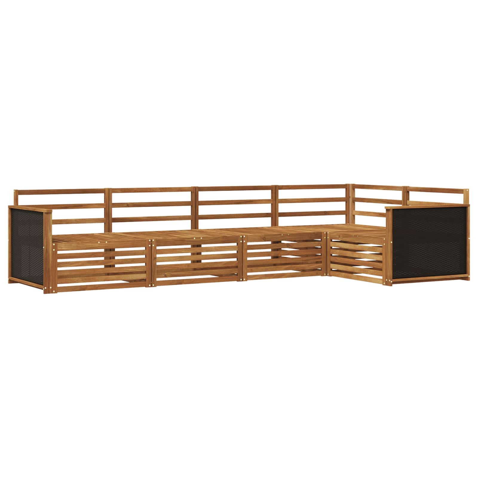 Set vanjskih sofa 5 pcs Prirodna 323 x 164,5 x 73 cm