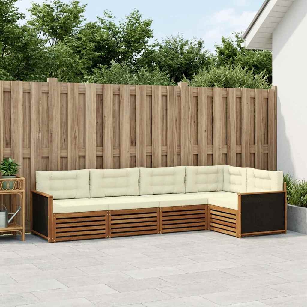 Set vanjskih sofa 5 pcs Prirodna i krem 323 x 164,5 x 73 cm