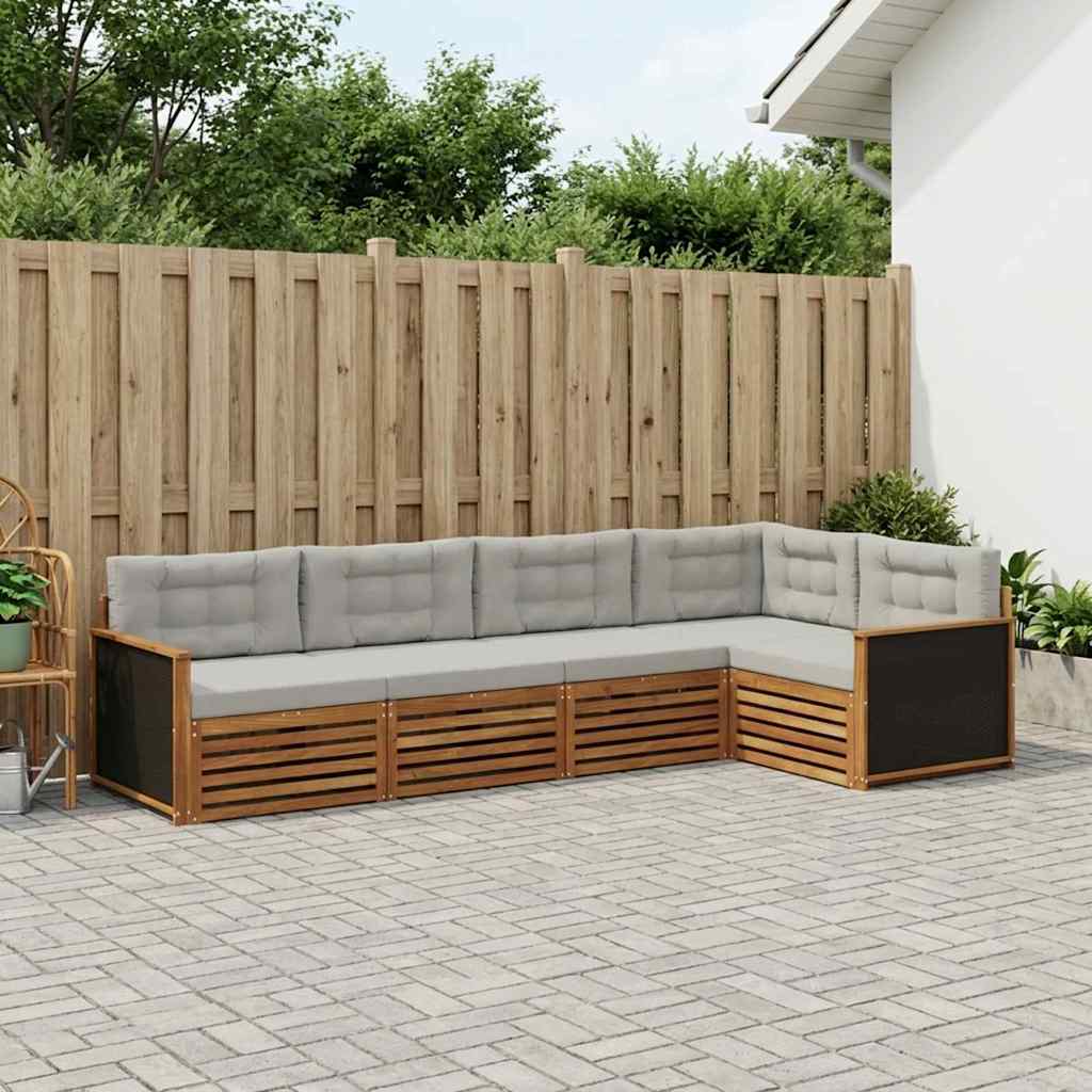 Set vanjskih sofa 5 pcs Prirodna i svjetlosiva