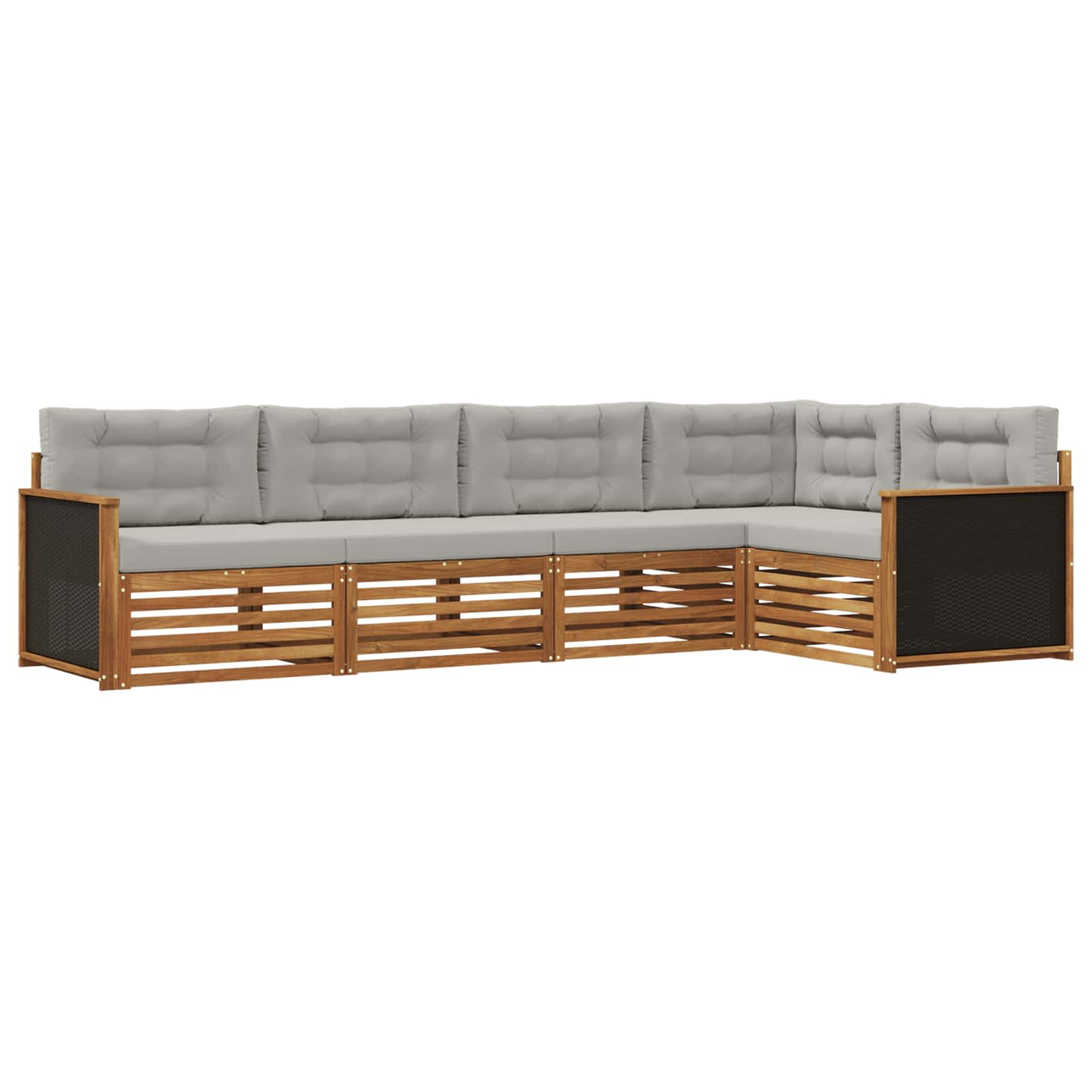 Set vanjskih sofa 5 pcs Prirodna i svjetlosiva