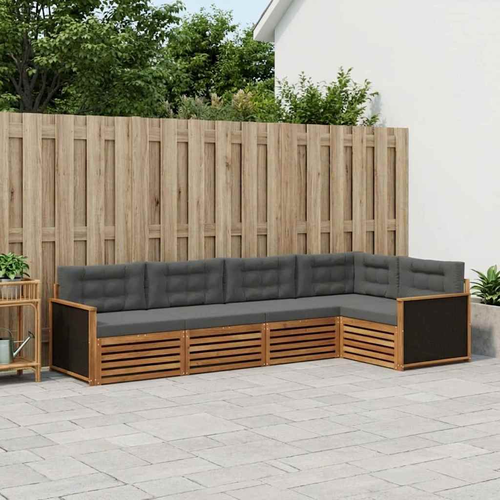 Set vanjskih sofa 5 pcs Prirodna i antracit 323 x 164,5 x 73 cm