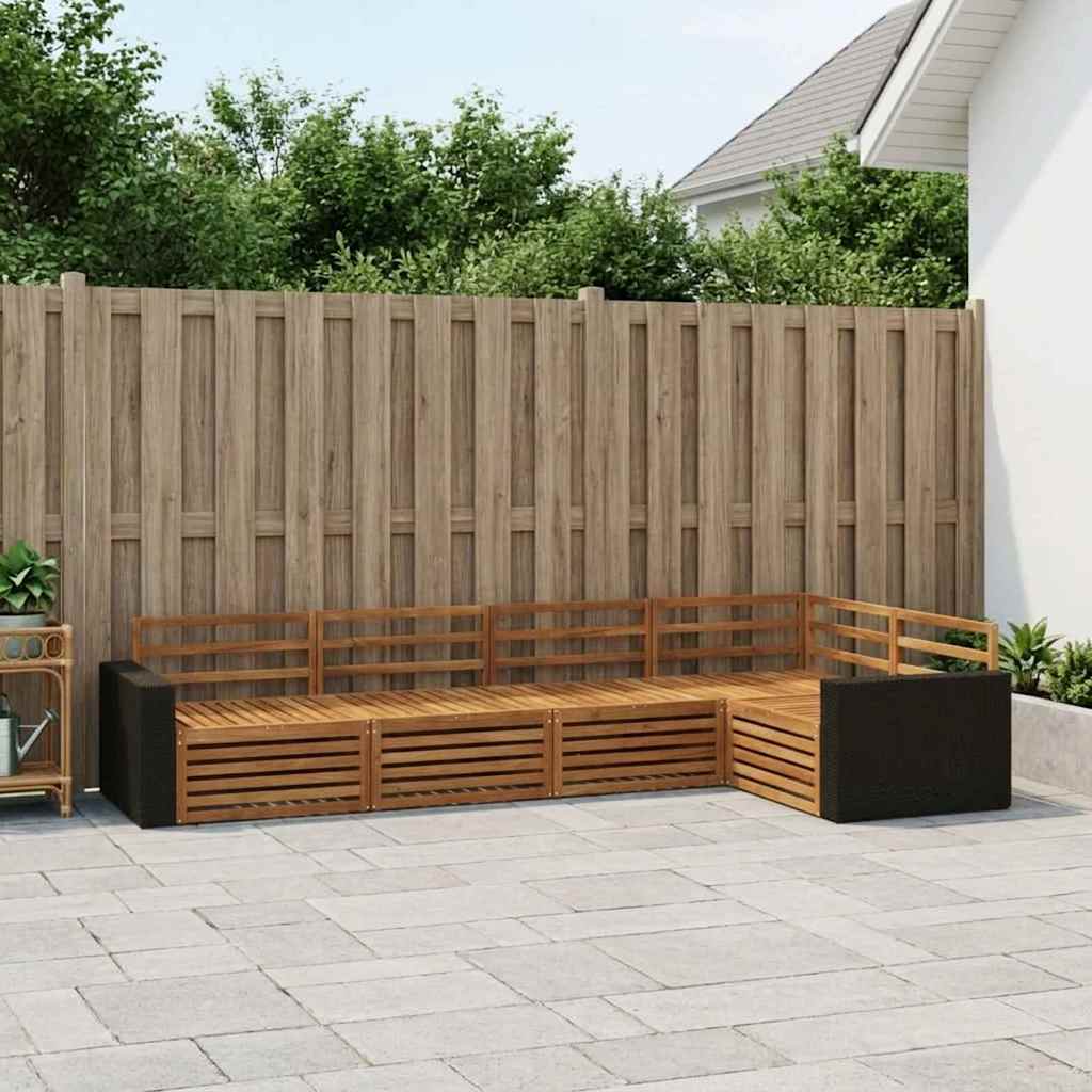 Set vanjskih sofa 5 pcs Prirodna 331 x 172,5 x 73 cm