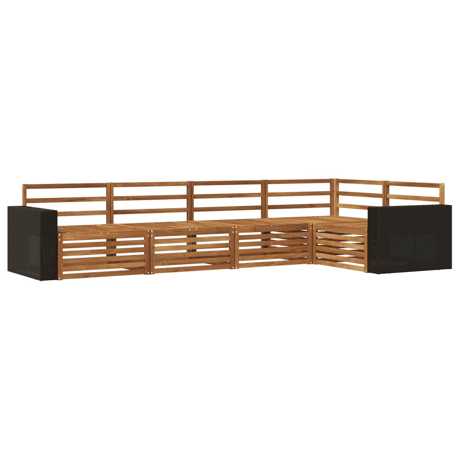 Set vanjskih sofa 5 pcs Prirodna 331 x 172,5 x 73 cm