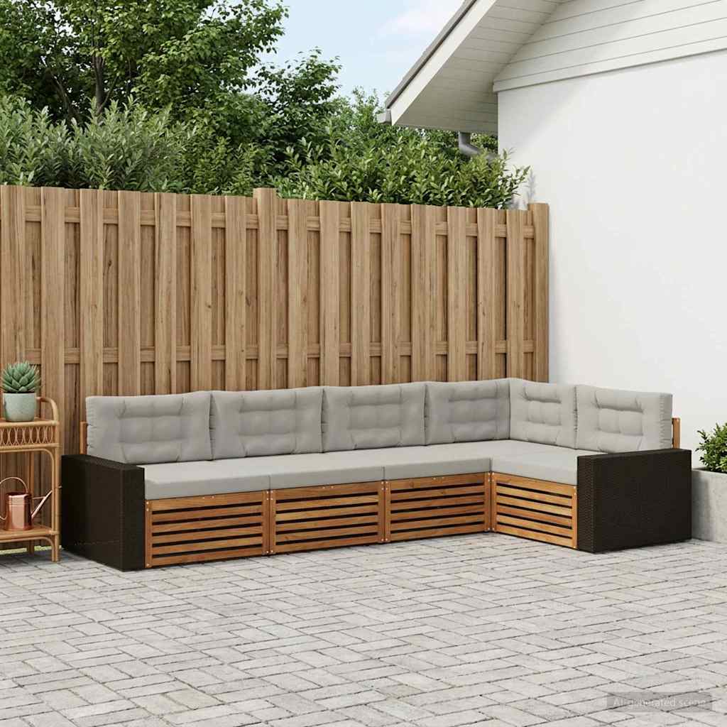 Set vanjskih sofa 5 pcs Prirodna i svjetlosiva