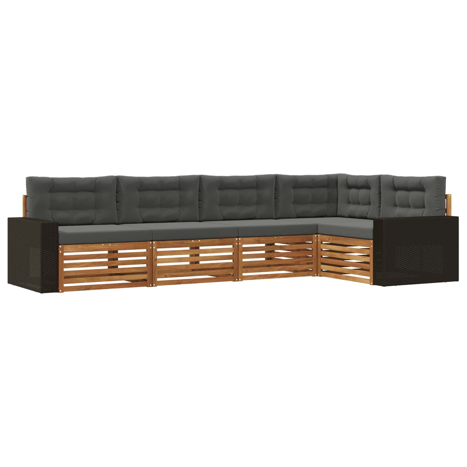 Set vanjskih sofa 5 pcs Prirodna i antracit 331 x 172,5 x 73 cm