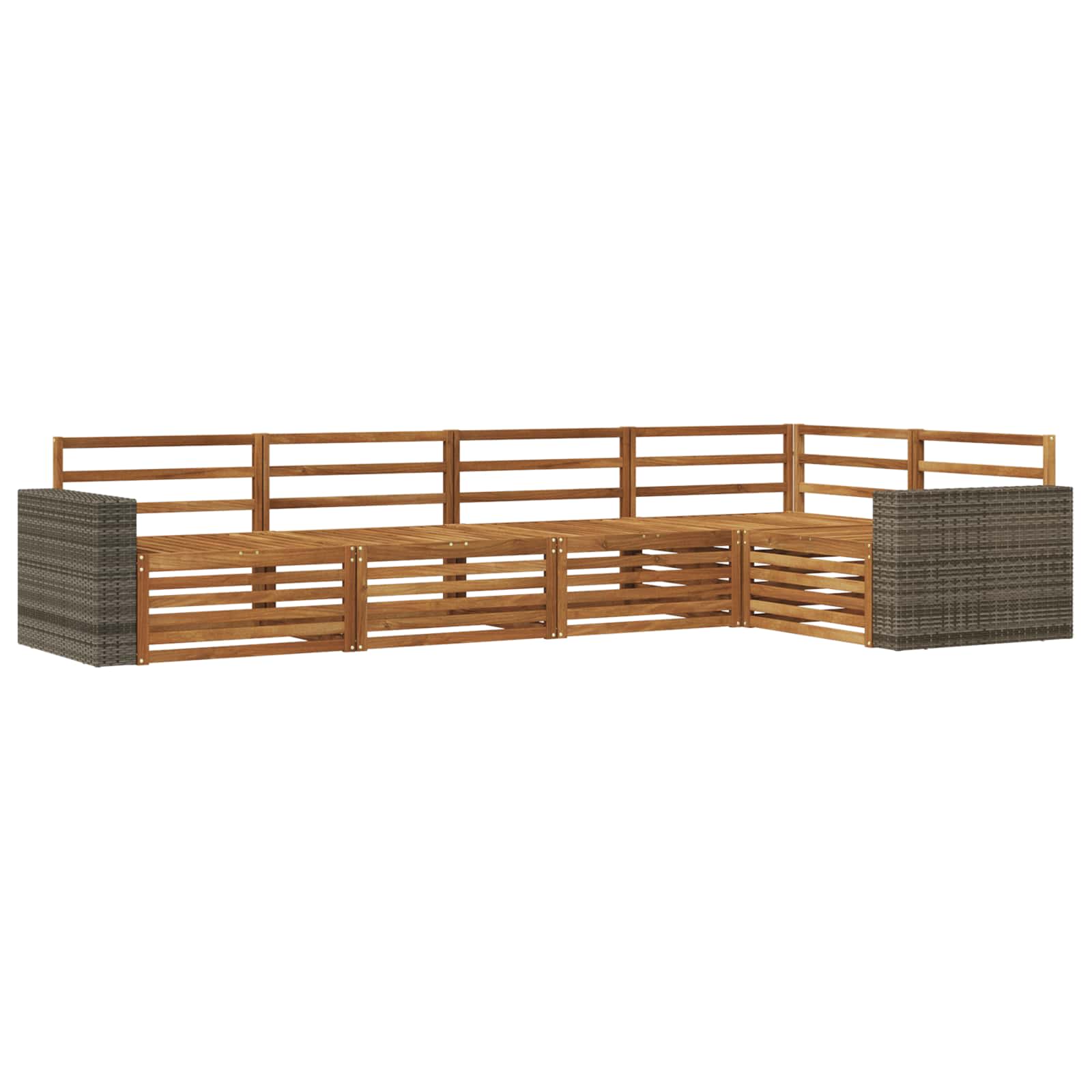 Set vanjskih sofa 5 pcs Prirodna 331 x 172,5 x 73 cm