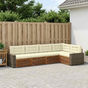 Set vanjskih sofa 5 pcs Prirodna i krem 331 x 172,5 x 73 cm