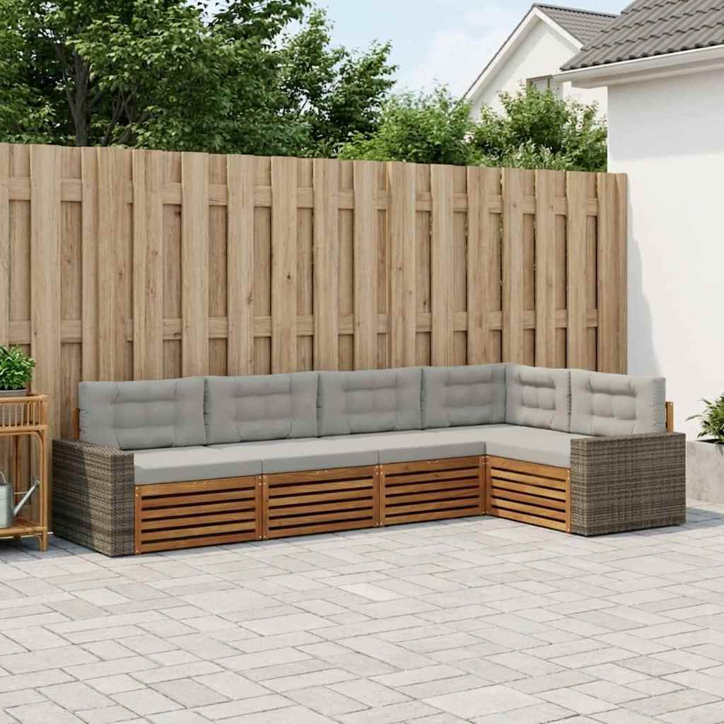 Set vanjskih sofa 5 pcs Prirodna i svjetlosiva