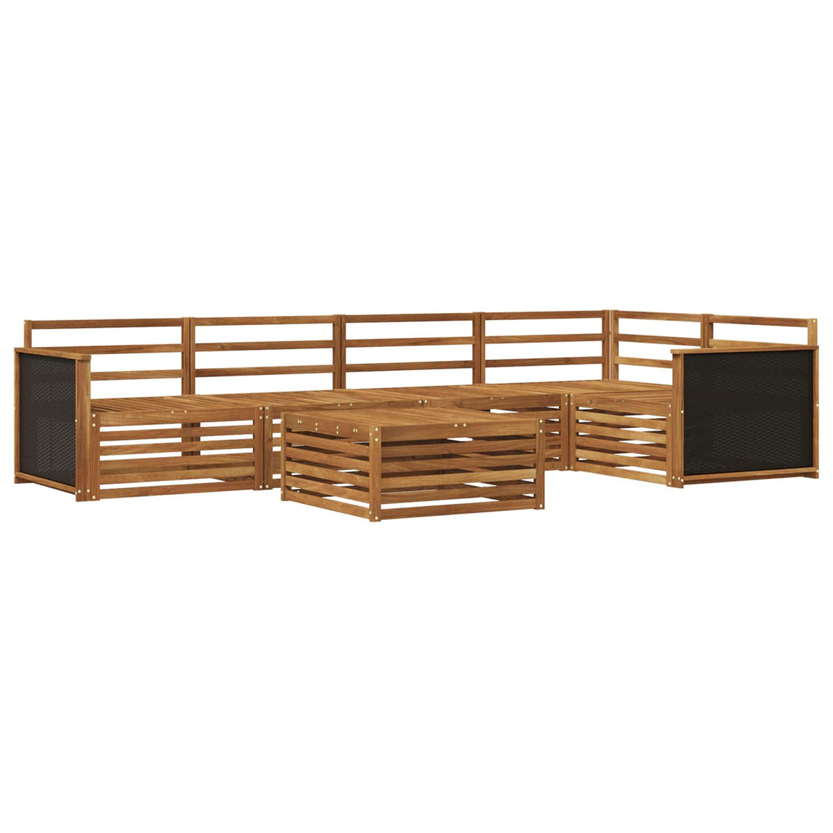 Set vanjskih sofa 6 kom. Prirodna Čvrsto drvo akacije