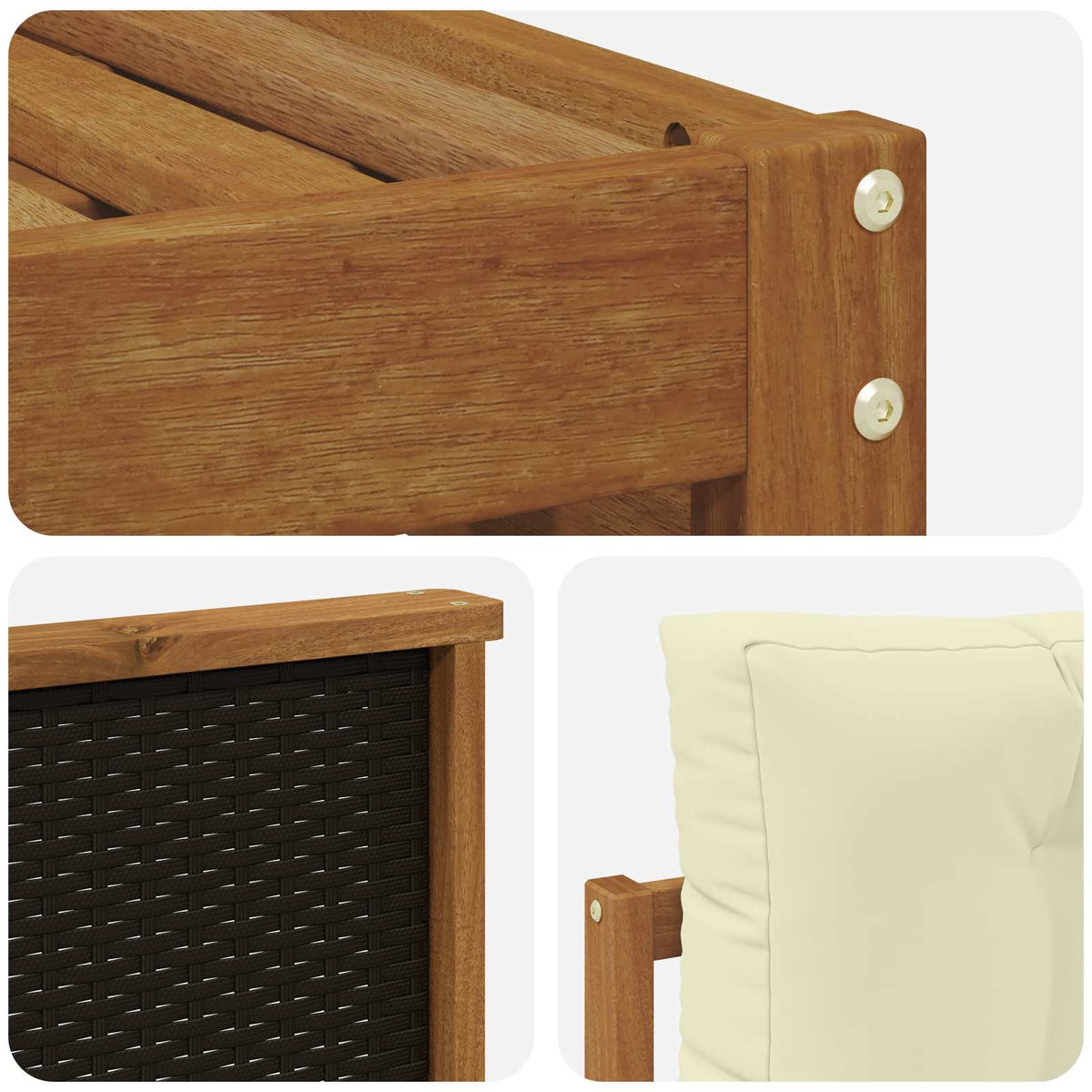 Set vanjskih sofa 6 kom. Prirodna i krem Poliester