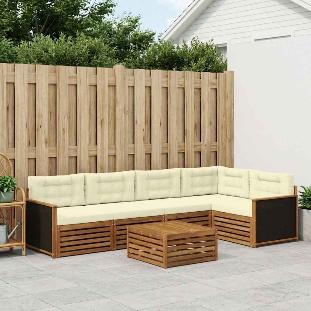 Set vanjskih sofa 6 pcs Prirodna i krem 79 x 79 x 37 cm