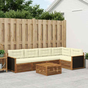 Set vanjskih sofa 6 kom. Prirodna i krem Poliester
