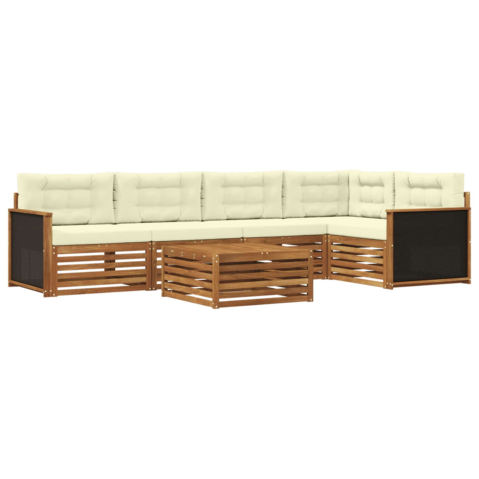 Set vanjskih sofa 6 pcs Prirodna i krem 79 x 79 x 37 cm