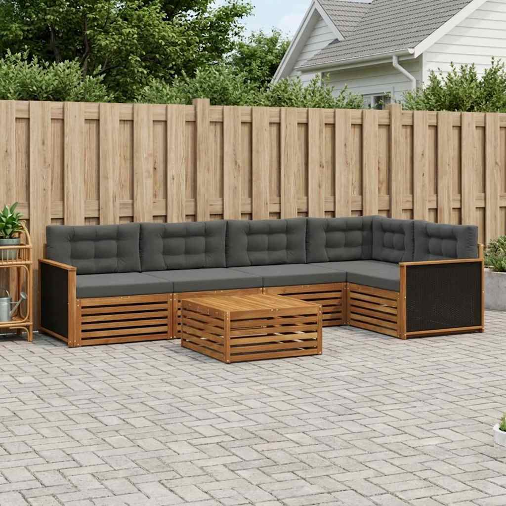 Set vanjskih sofa 6 pcs Prirodna i antracit 79 x 79 x 37 cm