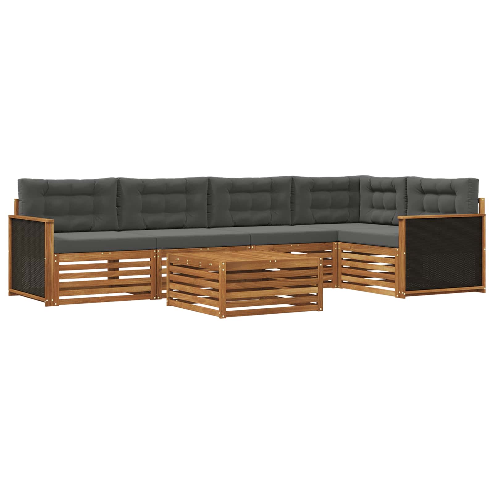 Set vanjskih sofa 6 pcs Prirodna i antracit 79 x 79 x 37 cm