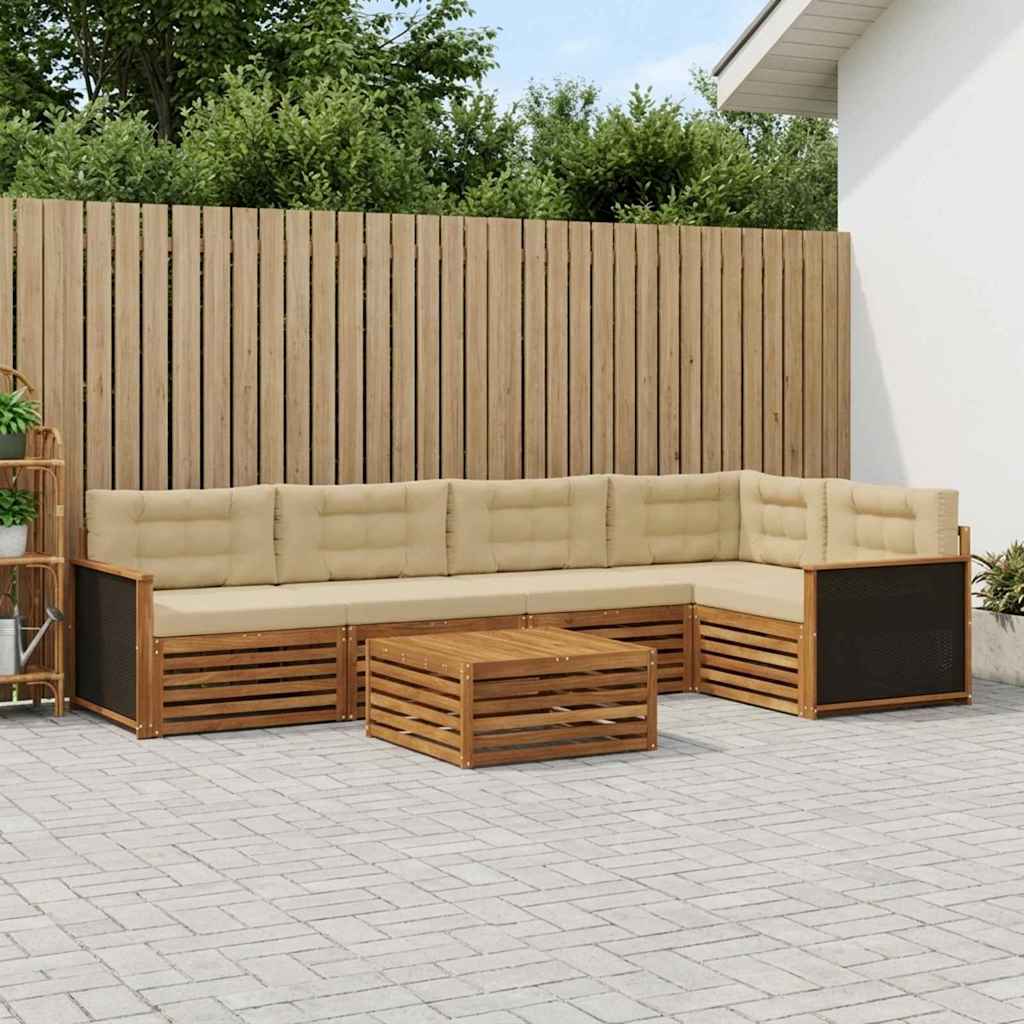 Set vanjskih sofa 6 pcs Prirodna i bež 79 x 79 x 37 cm