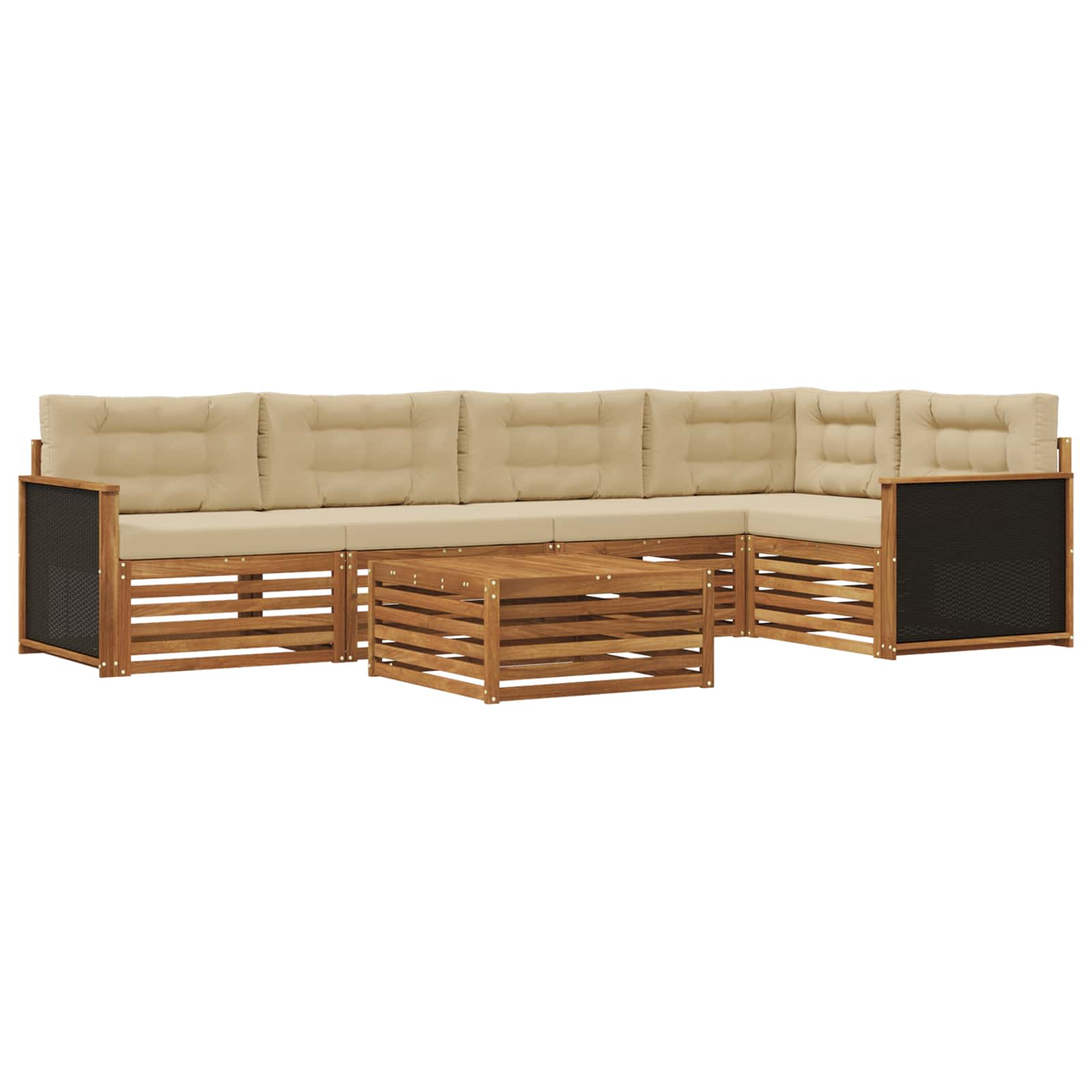 Set vanjskih sofa 6 pcs Prirodna i bež 79 x 79 x 37 cm