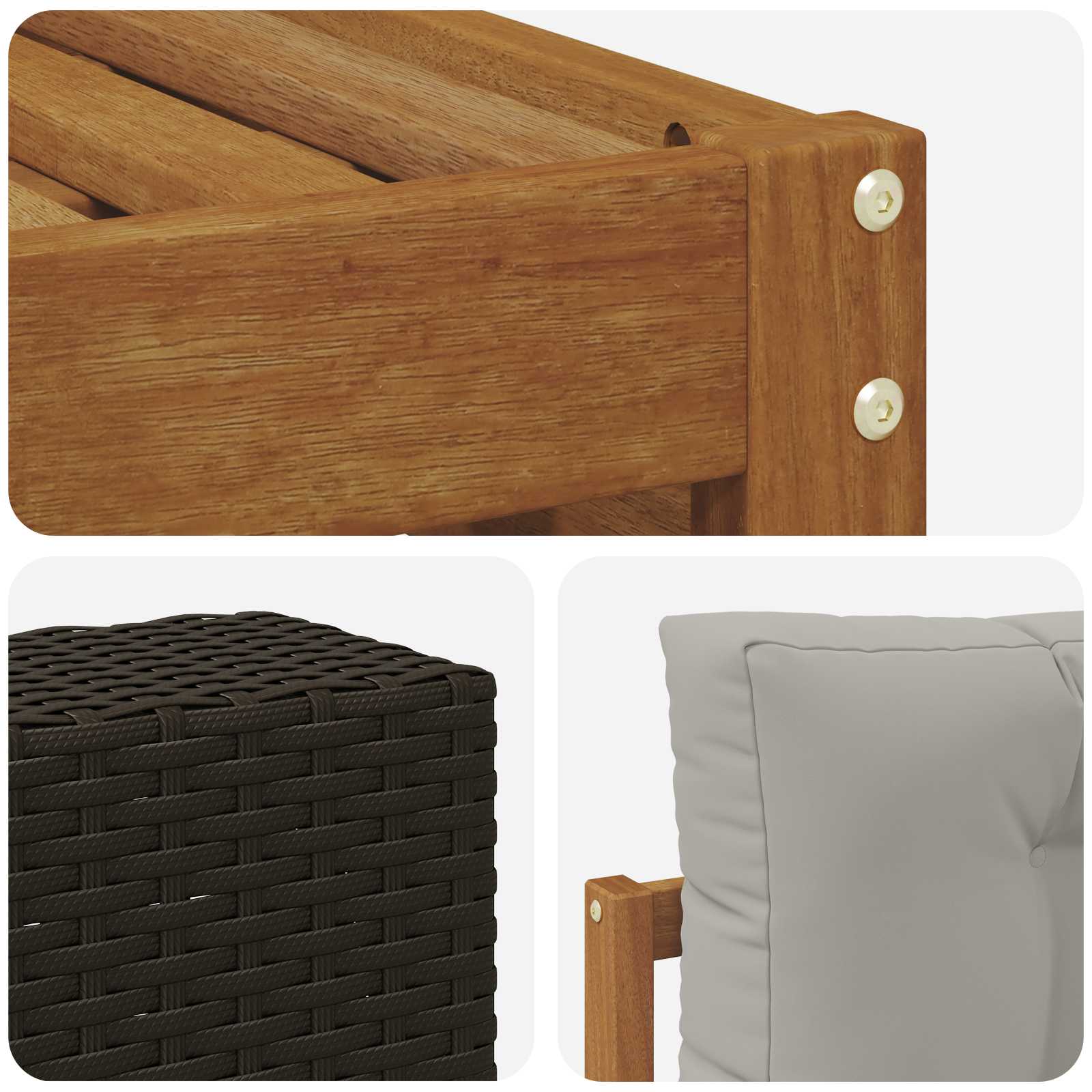 Set vanjskih sofa 6 pcs Prirodna i svjetlosiva 79 x 79 x 37 cm