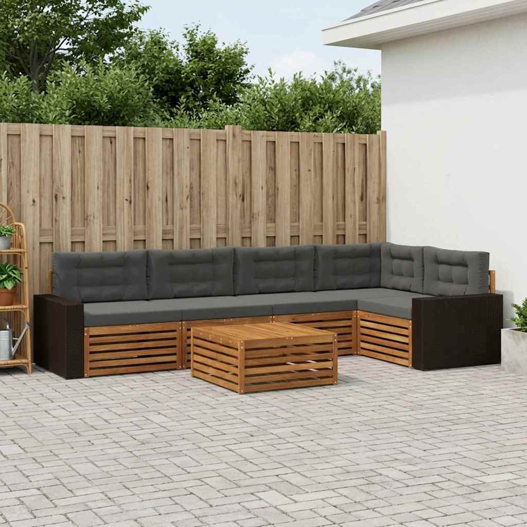 Set vanjskih sofa 6 pcs Prirodna i antracit 79 x 79 x 37 cm