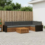 Set vanjskih sofa 6 kom. Prirodna i antracit Poliester