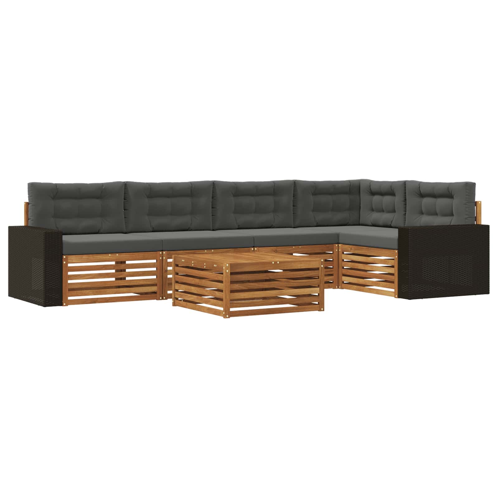 Set vanjskih sofa 6 pcs Prirodna i antracit 79 x 79 x 37 cm