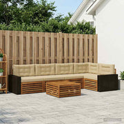 Set vanjskih sofa 6 kom. Prirodna i bež Poliester