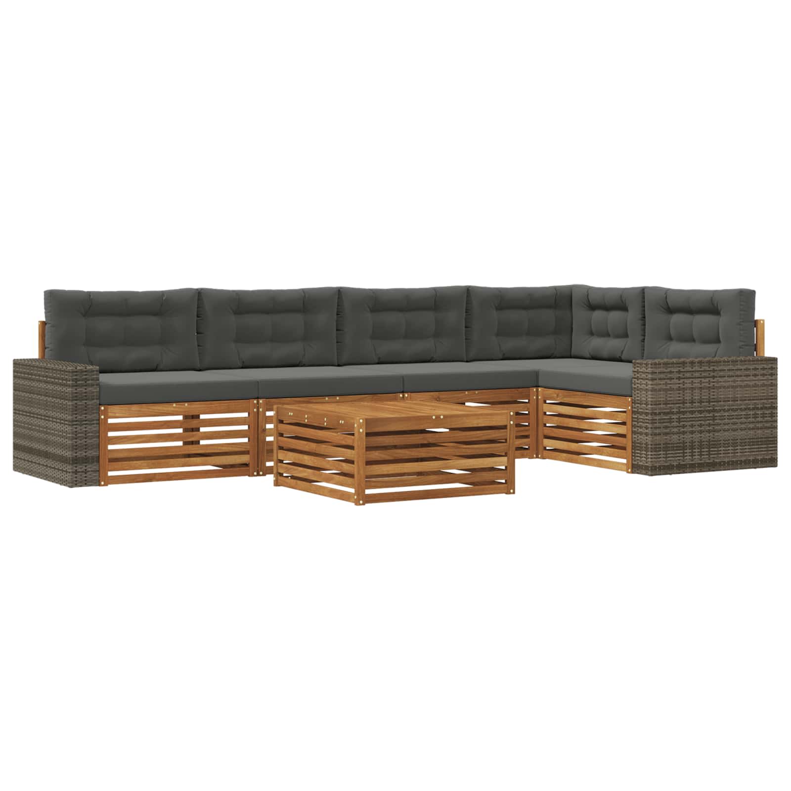 Set vanjskih sofa 6 pcs Prirodna i antracit 79 x 79 x 37 cm