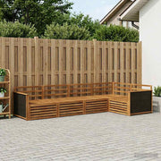 Set vanjskih sofa 6 pcs Prirodna 406 x 168,5 x 73 cm