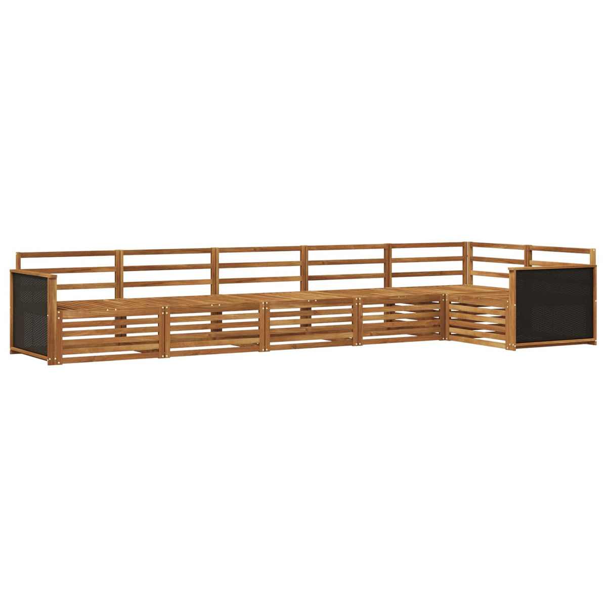 Set vanjskih sofa 6 pcs Prirodna 406 x 168,5 x 73 cm