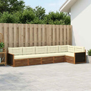 Set vanjskih sofa 6 pcs Prirodna i krem 406 x 168,5 x 73 cm