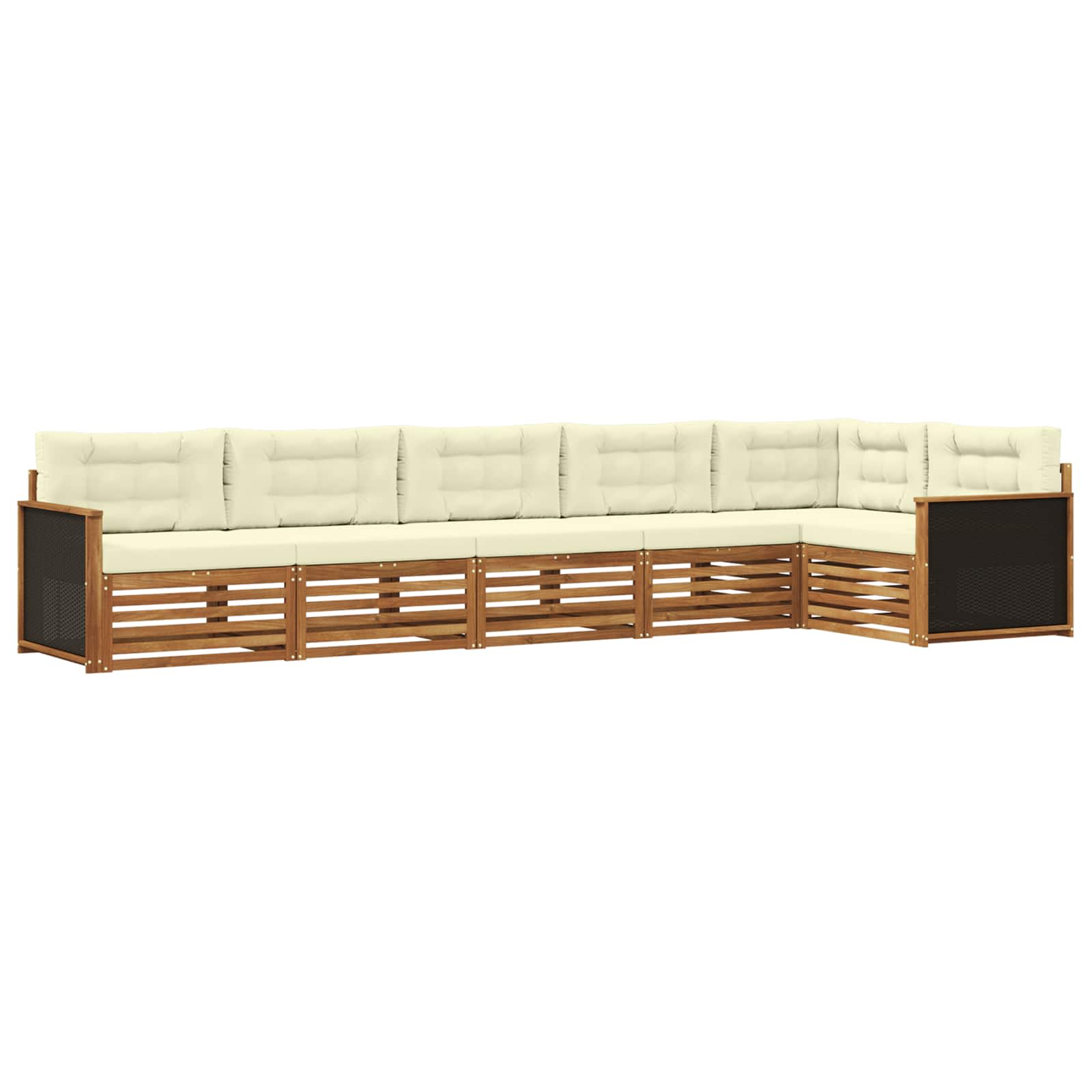 Set vanjskih sofa 6 pcs Prirodna i krem 406 x 168,5 x 73 cm