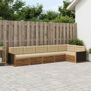 Set vanjskih sofa 6 pcs Prirodna i bež 406 x 168,5 x 73 cm