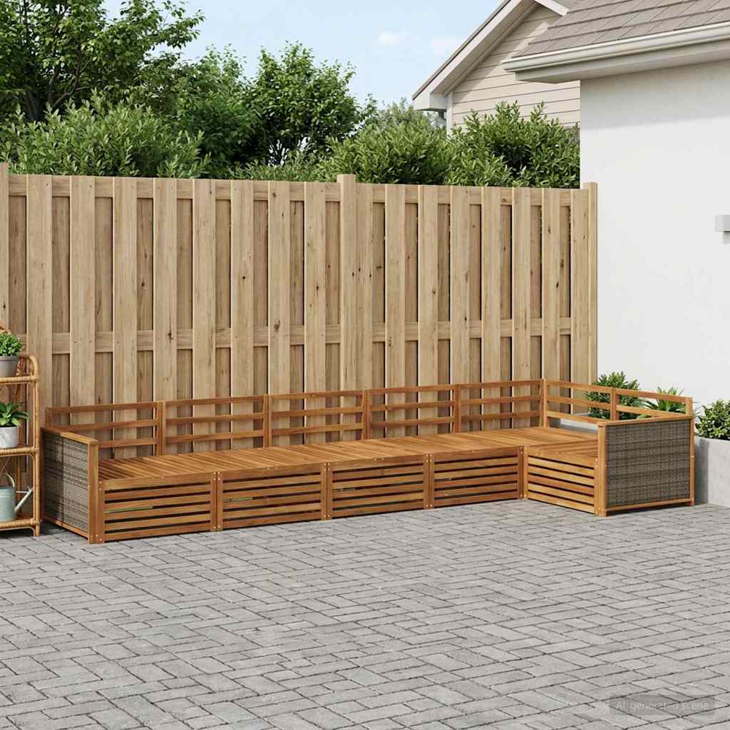 Set vanjskih sofa 6 kom. Prirodna Čvrsto drvo akacije