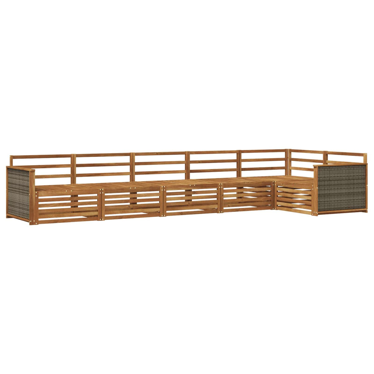 Set vanjskih sofa 6 kom. Prirodna Čvrsto drvo akacije