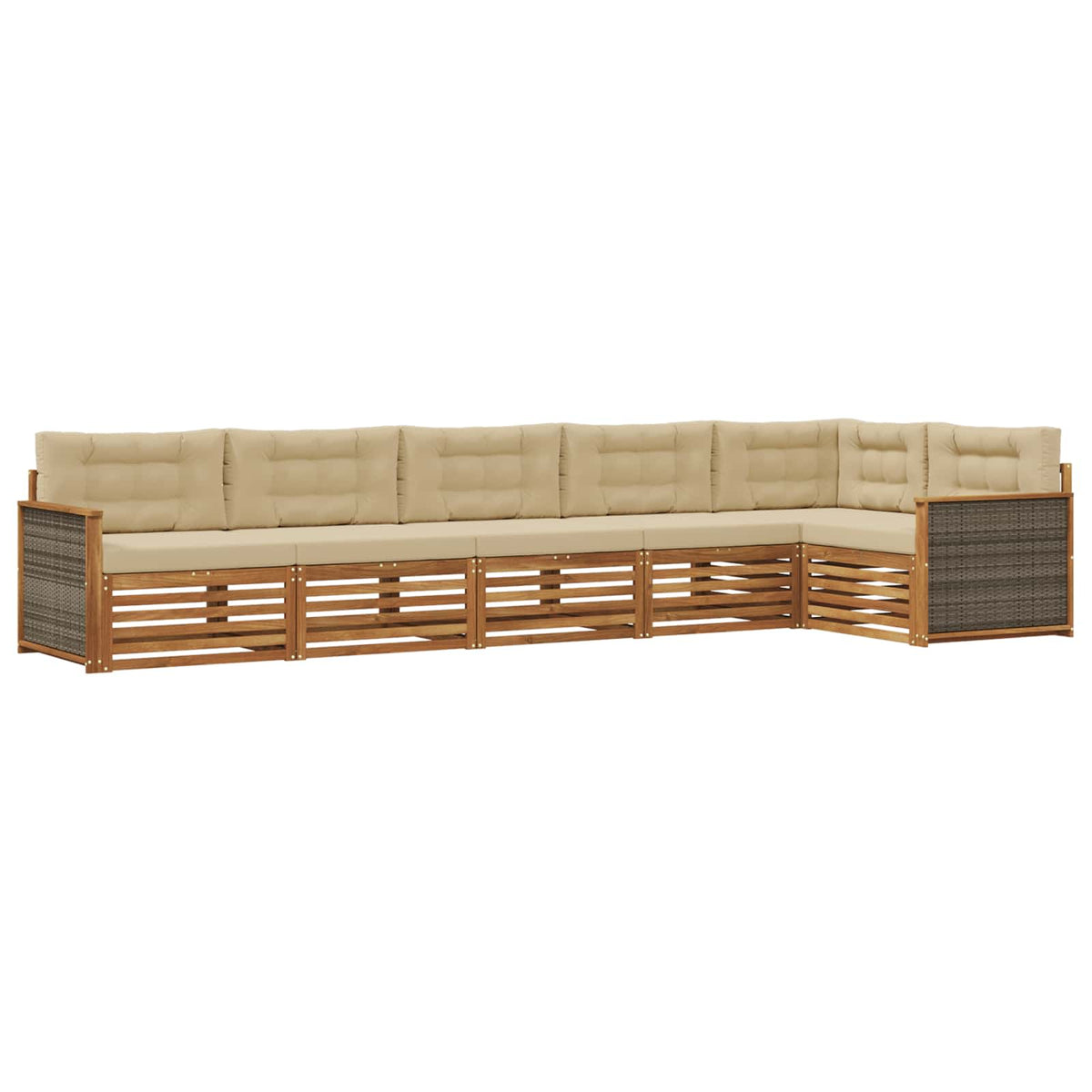 Set vanjskih sofa 6 kom. Prirodna i bež