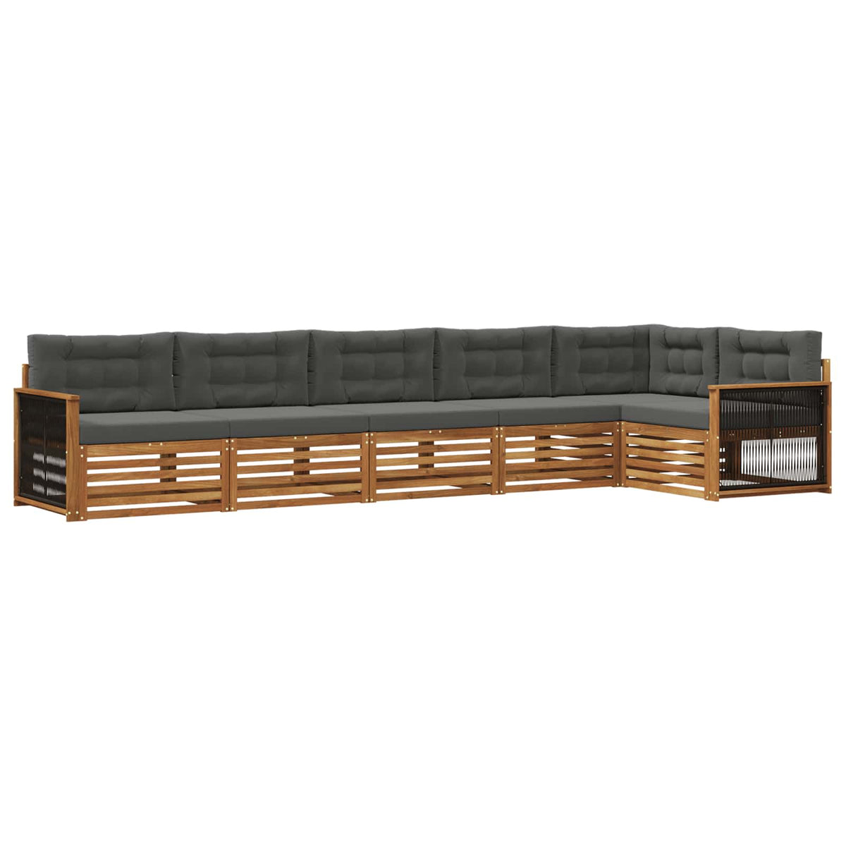 Set vanjskih sofa 6 kom. Prirodna i antracit