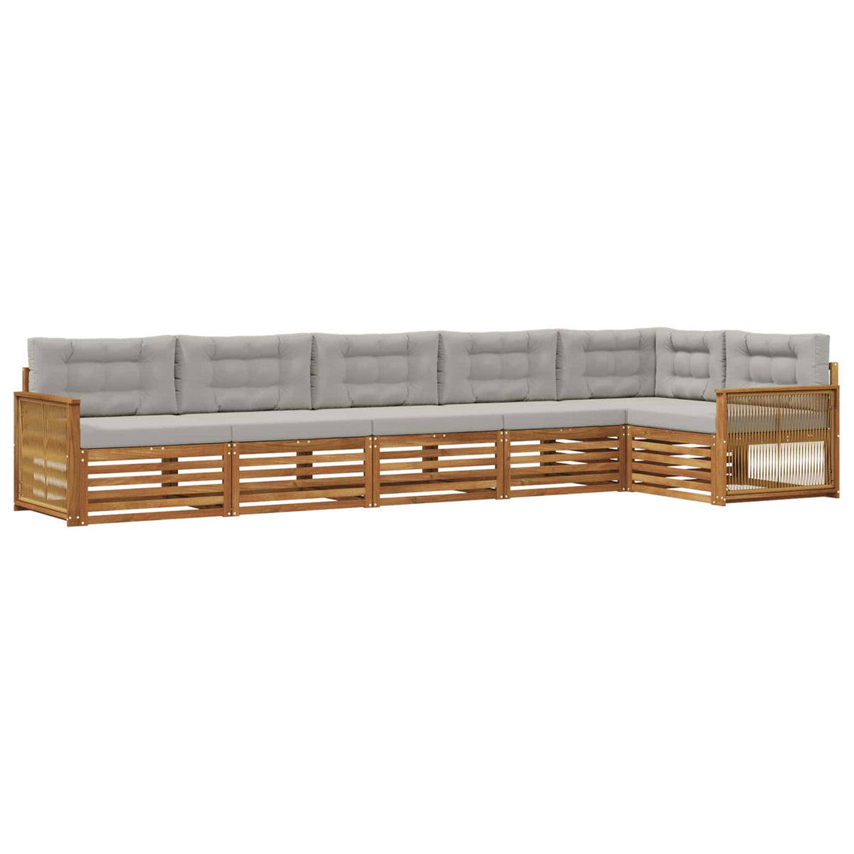 Set vanjskih sofa 6 kom. Prirodna i svjetlosiva