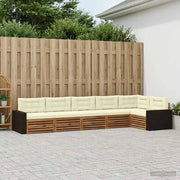 Set vanjskih sofa 6 pcs Prirodna i krem 402 x 172,5 x 73 cm