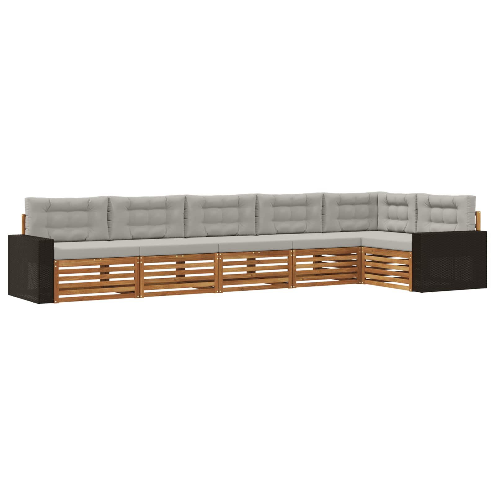 Set vanjskih sofa 6 pcs Prirodna i svjetlosiva