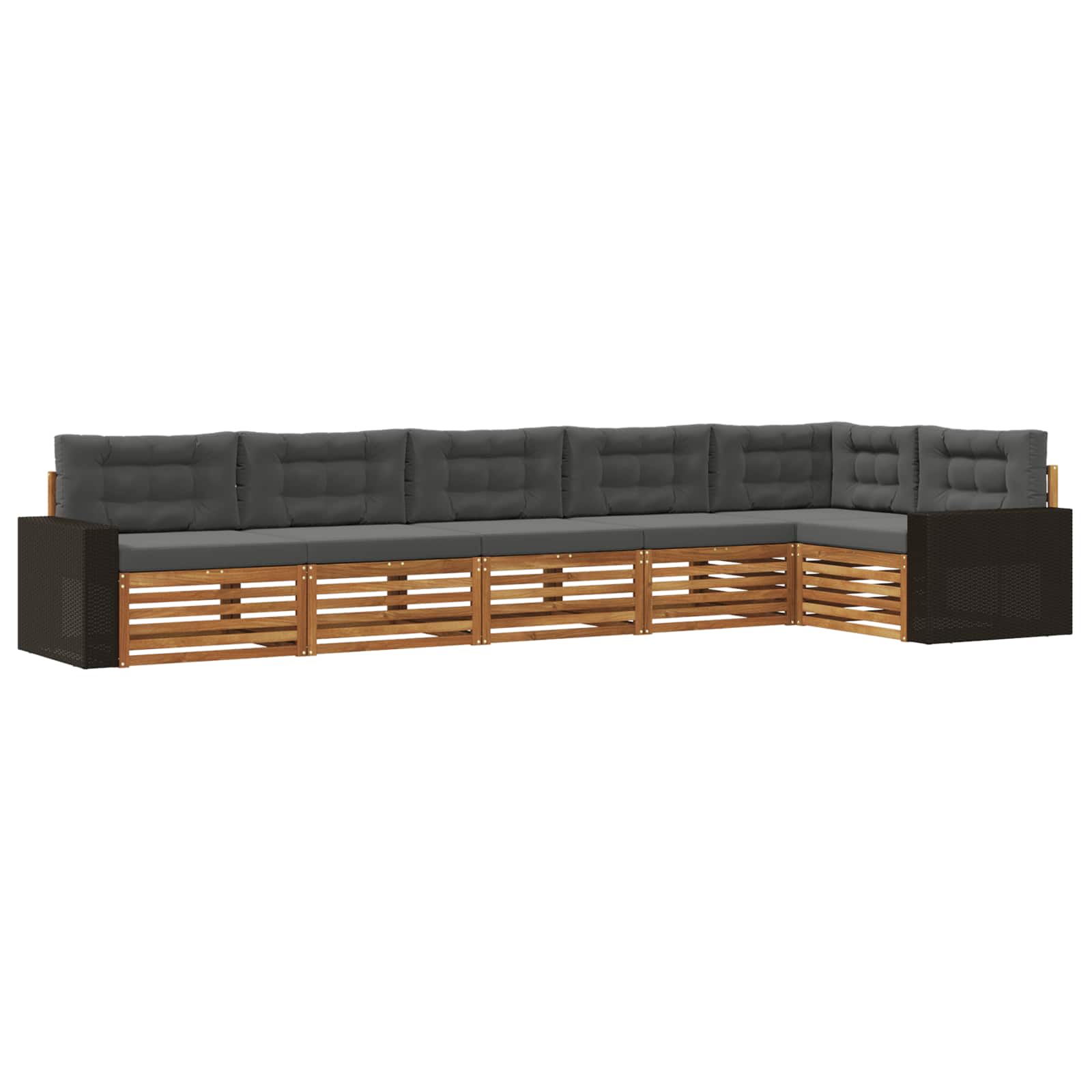 Set vanjskih sofa 6 pcs Prirodna i antracit 402 x 172,5 x 73 cm
