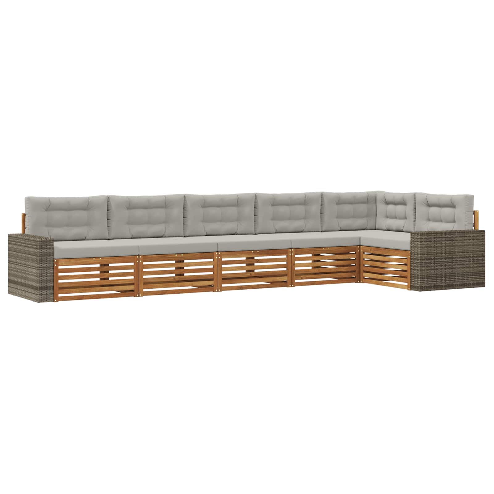 Set vanjskih sofa 6 pcs Prirodna i svjetlosiva