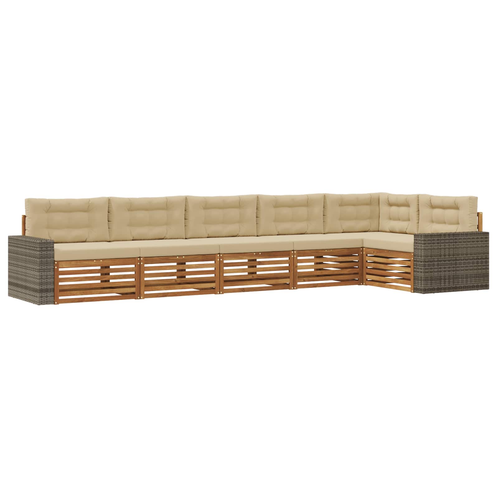 Set vanjskih sofa 6 pcs Prirodna i bež 402 x 172,5 x 73 cm